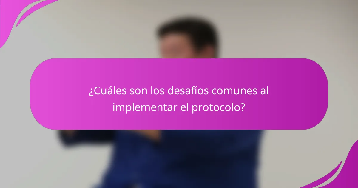¿Cuáles son los desafíos comunes al implementar el protocolo?
