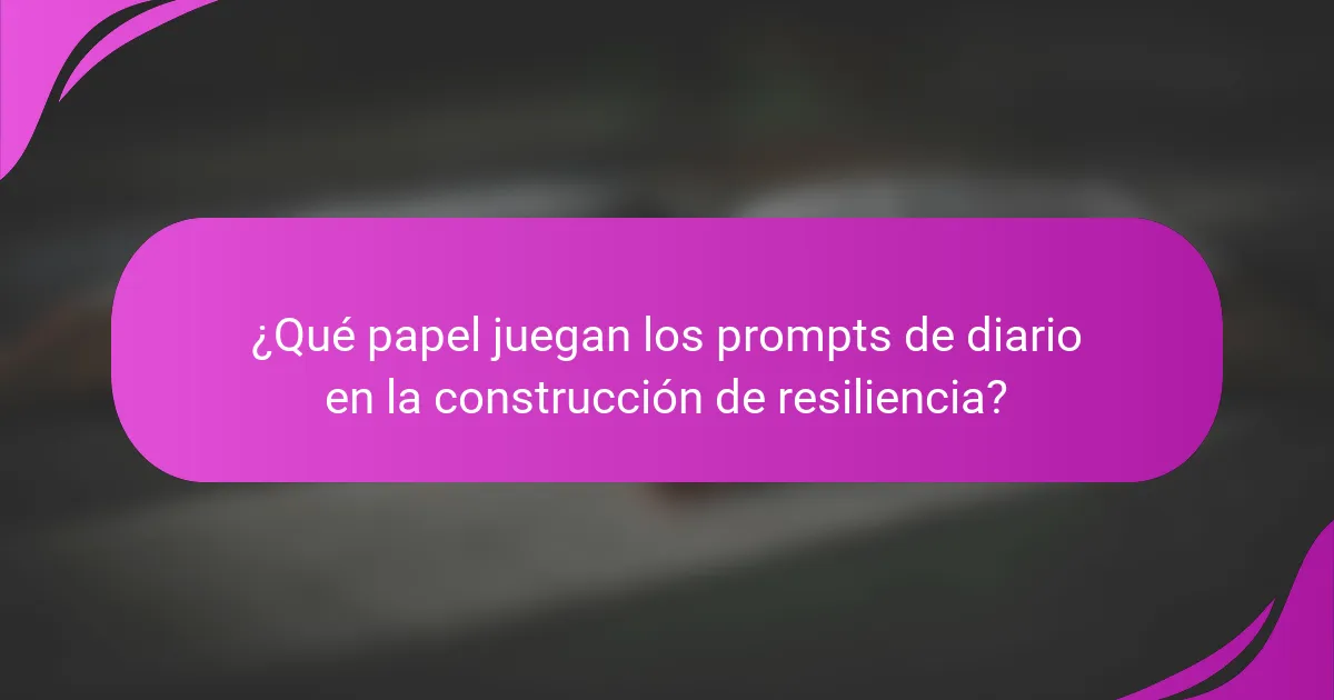 ¿Qué papel juegan los prompts de diario en la construcción de resiliencia?